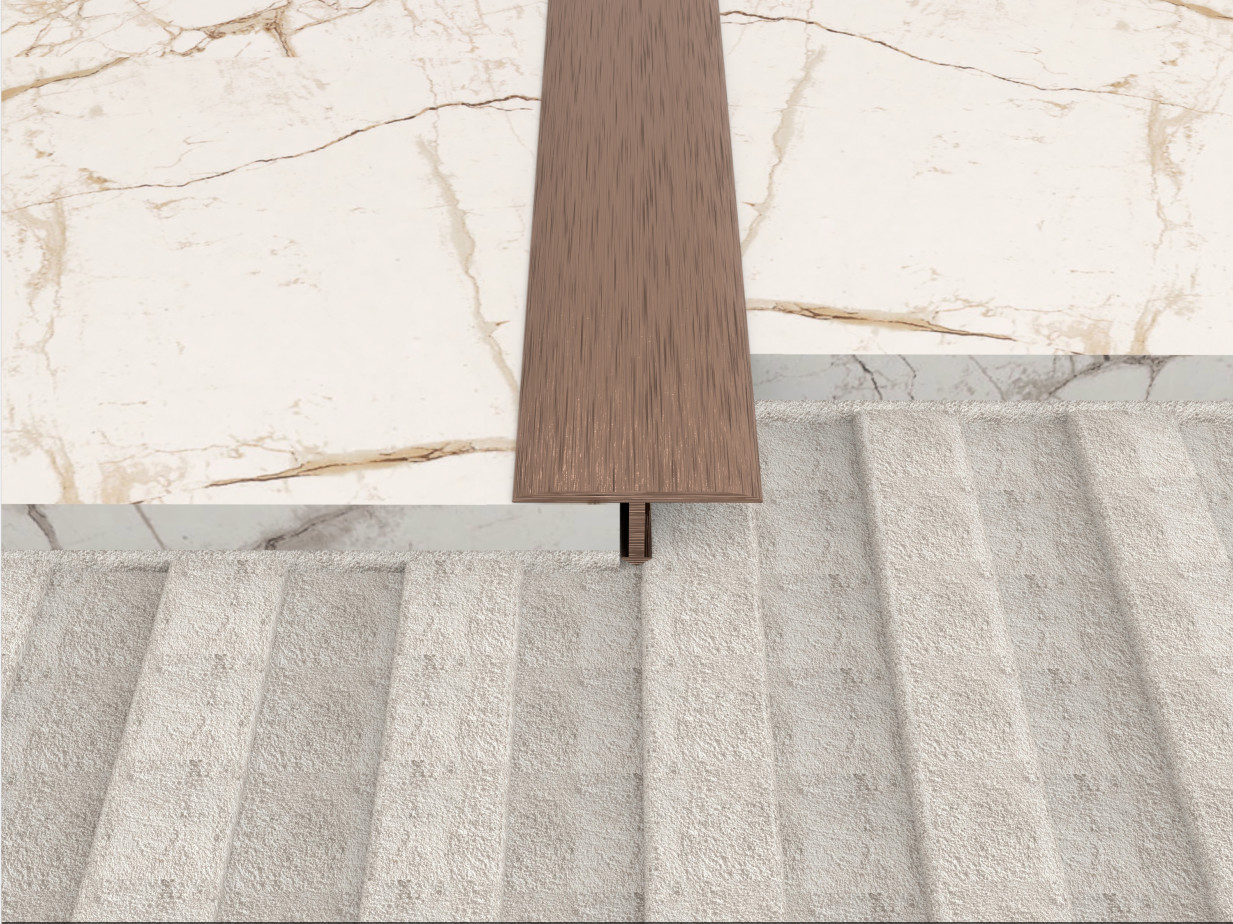 Elastomeric Sealant Brass Transition Strip Floors Coverings Thick Carpet